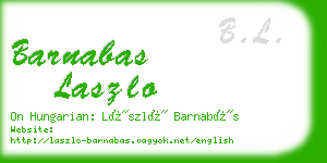 barnabas laszlo business card